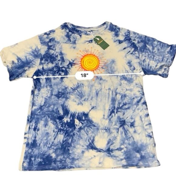 Y2K Blue Tie Dye Sun Tee Large NWT - Picture 4 of 7